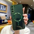 thumbnail image 6 of for Samsung Galaxy S22 Plus Case Magnetic Clear with Camera Lens Protector Full Protection MagSafe Electroplated Silicone Slim Fit Shockproof Protective Case Cover 6.6 Inch - Green, 6 of 11