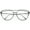 Black / Clear, variant on sunglassLA Female Oversize Metal Frame Thin Temple Clear Flat Lens Aviator Eyeglasses 62mm (Gold / Clear) - 62mm