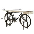 thumbnail image 4 of DecMode Rustic Metal Black Bicycle Console Table with Brown Wood Tabletop, 76"W x 37"H, 4 of 14