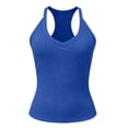 thumbnail image 7 of OIUUAK Women Racerback Workout Tank Tops V Neck Going Out Ribbed Basic Slim Fit Cute Yoga Gym Shirts 2026 Summer Camisole, Blue, 7 of 7