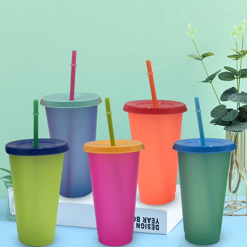 Temperature Sensitive Plastic Color Changing Cup With Straw Cup Walmart Com