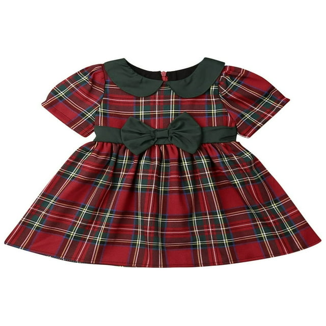 Robe à Manches Courtes de Noël Princesse pour Tout-Petits Enfants Bébés Filles Robe de Fête