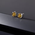 thumbnail image 5 of Gem Stone King 14K White Gold Stud Earrings for Women Men 2.00 Ct Oval 8x6mm Whiskey Quartz, 5 of 5