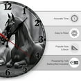 thumbnail image 3 of Horses Wall Clock 10 Inch Silent Non Ticking Round Wooden Clock Decoration for Living Room Kitchen Bedroom Bathroom Office Classroom, 3 of 8