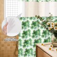 thumbnail image 3 of No Hook Shower Curtain, St Patricks Day Shower Curtains for Bathroom with See Through Top Window, Spring Watercolor Green Shamrock Waterproof & Washable Bath Curtain Extra Long 72"x84", 3 of 9