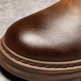 thumbnail image 4 of AUDeals Mens Leather High Top Combat Boots Water Resistant Lace Up Hiking Chukka Boots (Brown, 6.5), 4 of 9