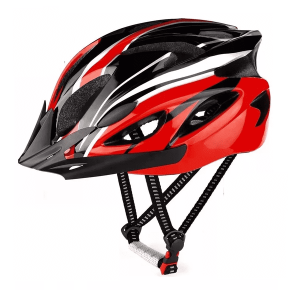 Kit Casco De Bicicleta luz De Bicicleta, gafas y mascara Negro con Rojo