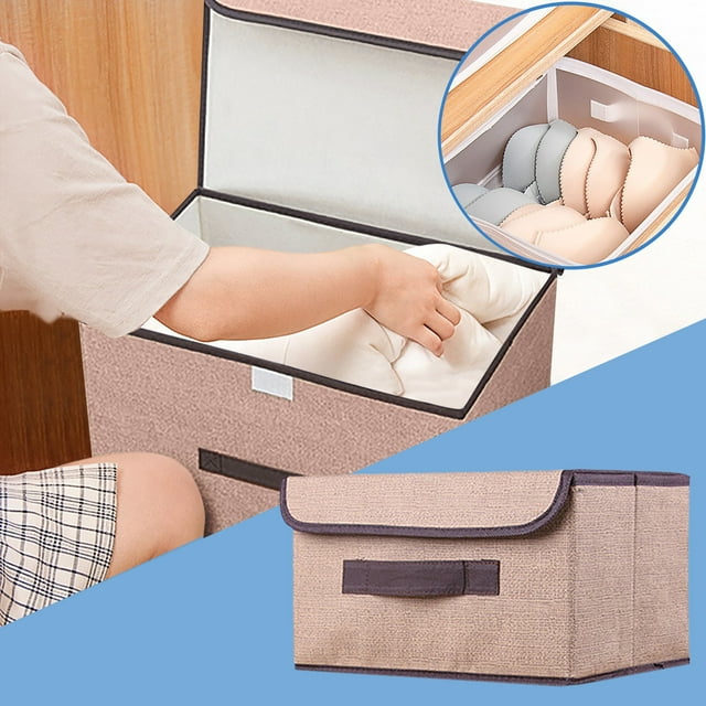 Bovemsi Clearance Storage Box Foldable Clothing Sundries Portable Storage Box With Lid Foldable Storage Box
