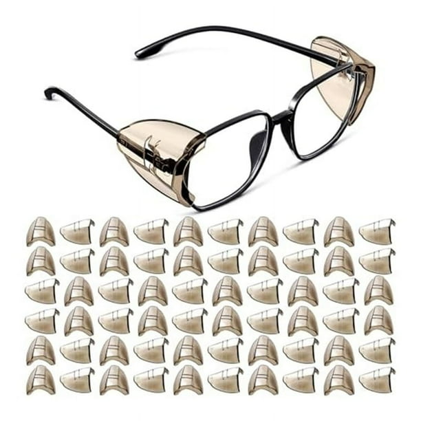 Gafas de Seguridad Protectores Laterales para Anteojos Recetados Slipon SideShields Protectores Laterales Negro Transparente