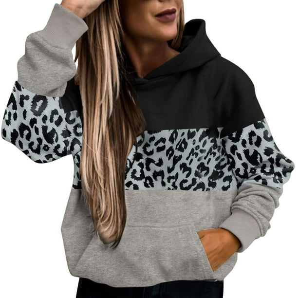 Gibobby Sudaderas para mujer, Playera de Manga Larga con Capucha, Camisa para Mujer(Negro,M)