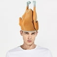 thumbnail image 4 of CUIYUAN Unisex Plush Turkey Hat Roasted Thanksgiving Dinner Party Supplies Themed Holiday Accessories Dress-Up Cap Novelty Headwear Soft Plush Turkey Shaped Design Caps A, 4 of 4