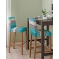 thumbnail image 2 of Turquoise Wood Grain Bar Stool Covers Set of 2, Country Retro Wooden Plank Gray Stretch Washable Bar Chair Covers with Backs, Removable Pub Counter Height Chair Cover for Kitchen Dining Room Cafe, 2 of 7