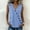 Blue, variant on Women's Asymmetrical Button Down Sleeveless Linen Blouse V Neck Summer Tank Top Beige L