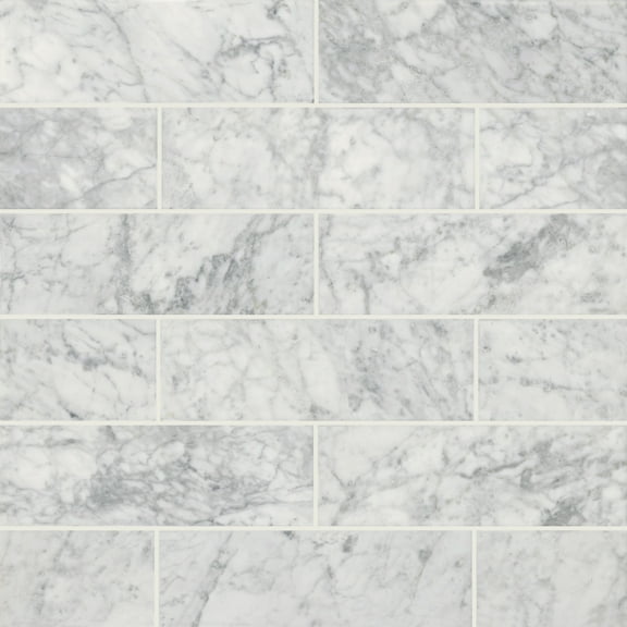 MSI Carrara White 4 in. x 12 in. Polished Marble Floor and Wall Tile (5 sq. ft./case)