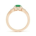 thumbnail image 2 of ANGARA Natural Split Shank Round Emerald Halo Ring with Cluster Diamonds in 14K Rose Gold for Women (Size-6mm) | May Birthstone, Birthday, Anniversary, Jewelry Gift for Women | Natural Emerald Ring, 2 of 7