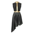 thumbnail image 3 of dPois Robe de Danse de Louange pour Femmes Sans Manches Métallisée Ourlet Asymétrique Robe + Pantalon Ample Noir P, 3 of 7