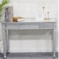 thumbnail image 4 of Table Dressing Table Vanity Table with 3-Drawers and Mirror Dressing Table Console Table Mirror Writing Desk Easy Assemble,106x38x76cm,Silvery Makeup Dressing Table (Silvery), 4 of 8