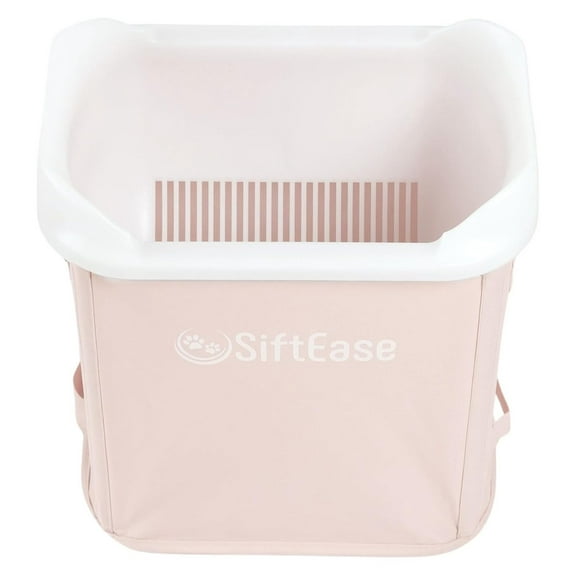 Cat Litter Sifter - SiftEase Sifting Litter Box Cleaner, Fast & Easy Free Cleaning, Large Sifter with Bin for Longer Lasting Litter (Pink)
