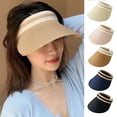 thumbnail image 3 of 2023 Summer Hat One Size Women Sun Hats Handmade Lafite Grass Straw Visor Caps Empty Top Hat Outdoor Uv Protection Beach Cap, 3 of 7