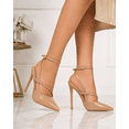 thumbnail image 2 of Cougar Mocha Women's Slingback Kitten Heels Closed Pointed Toe Backless Wedding Party Dress Pumps Shoes, 2 of 3