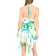 thumbnail image 2 of Sakkas Svana Women's V-neck Spaghetti Strap Floral Print Summer Casual Short Dress - W-Teal - One Size, 2 of 5