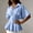 Blue, variant on Collared Blouses for Women Dressy Casual Pink Button French Chic Elbow-Length Tops Retro Vintage Striped Blouses & Tops Pink,S