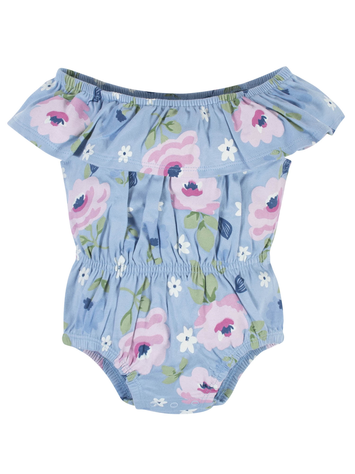 Gerber Baby Girl Wide Neck Romper & Headband Outfit Set, 2-Piece, (0/3 Months - 12 Months)