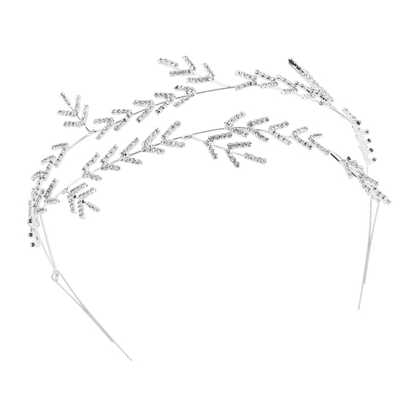 Masteelf Crystal Rhinestones Bridal Headband Double Layer Hairband Wedding Hair Accessories For Brides And Bridesmaids Party Supplies Silver