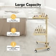 thumbnail image 5 of TFCFL 2 Tier Beauty Salon Spa Trolley Rolling Utility Cart Storage Cart Stainless Steel Hairdressing Tool Trolley, 5 of 18