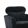 thumbnail image 5 of 29.5"W Chenille Accent Armchair,Modern Upholstered Tufted Leisure Arm Chair with Golden Legs and Throw Pillow,  Single Sofa Leisure Comfy Chair with Padded Seat for Living Room Bedroom,Black, 5 of 7