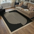thumbnail image 3 of BERTHMEER 3'x5' Easy Jute Area Rugs for Entryway Bedroom Kitchen Laundry Dorm Farmhouse Outdoor Patio Rugs Indoor Washable Non Slip Geometric Contemporary Modern Stripes Rugs, Black, 3 of 8