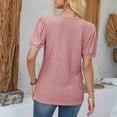 thumbnail image 7 of Fesfesfes Womens Basic Tops Women's Casual Round Neck Sleeve Patchwork Solid Color Loose T-Shirt Top Women's Short Sleeve Tops XL(US:10), 7 of 7