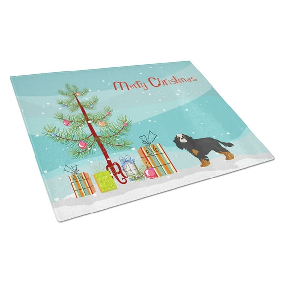 Carolines Treasures CK3465LCB Cavalier King Charles Spaniel Christmas Tree Glass Cutting Board Large, 12H x 16W,