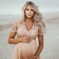 thumbnail image 4 of asdoklhq Maternity Dresses for Women,Women Pregnants Maternity Photography Props Short Sleeve Sequined Solid Dress, 4 of 9