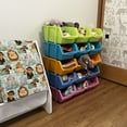 thumbnail image 6 of STORAGE BIN TOTES 6 Pack / COLORWAY Toy & Craft Stacking Heavy-Duty XL Bins  - Green, 6 of 6