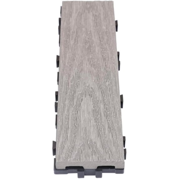 UltraShield Naturale 3 in. x 1 ft. Quick Composite Single Slat Deck Tile (4-Pieces per Box) (Stone Gray)