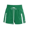 thumbnail image 6 of Costeam Womens High Waisted Athletic Shorts Drawstring Casual with Side Pockets Elastic Waist Side Stripe Dolphin Hem Workout Running Short Pants Lightweight Quick Dry Lounge Shorts, 6 of 6