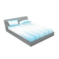 thumbnail image 2 of Ambesonne Modern Fitted Sheet & Pillow Sham Set, Geometric Squared Design, Full, White and Blue, 2 of 2
