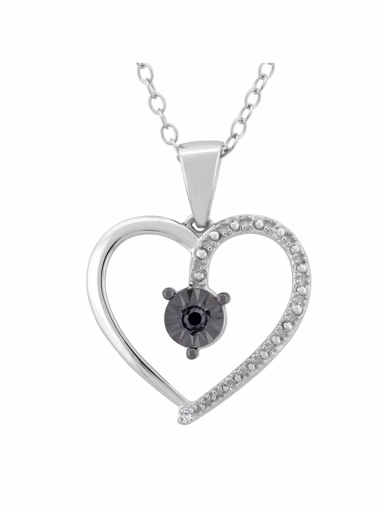 CS-DB Womens Necklaces by Silver Pendant Love Heart AAA Cubic Zirconia Crystal Charm Girls