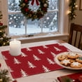 thumbnail image 6 of Bwiyojiz Home Decor Christmas Linen Placemat Washable Stain-counteractive Insulation Table Mat Red Print Decoration Holiday, Gifts for Mom, Red, 6 of 6