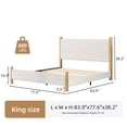 thumbnail image 2 of King Size Corduroy Upholstered Bed Frame with Vertical Channel Headboard, Platform Bed No Box Spring Needed, Sturdy Noise-Free Structure, Easy Assembly, White, 2 of 4