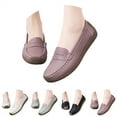 thumbnail image 5 of CPNG Women's Casual Soft Genuine Leather Flats Shoes Slip On Lightweight Tendon Sole Casual Shoes Loafers Slip-Ons Softsole Driving Walking Boat Shoes, 5 of 5