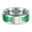 Green, variant on Unisex Stainless Steel Creative Hip Hop Half a Circle Green Imitation Opal Inlay Ring Comfort Fit Beveled Edges Size 6