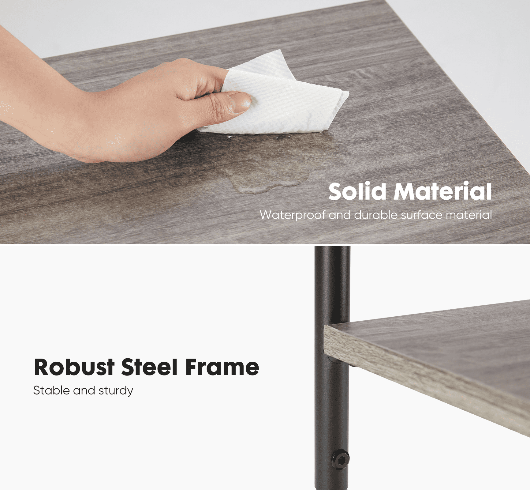MAYEERTY 3-Layer Coffee Table - Adjustable Height, Small Bedside Table with Storage Shelf, Space-Saving for Bedroom/Living Room/Office.