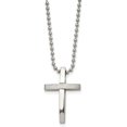 thumbnail image 2 of Chisel Stainless Steel Brushed and Polished Cross Pendant on a Ball Chain Necklace - 18", 2 of 8