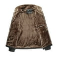 thumbnail image 7 of OGLCCG Leather Jacket for Men Winter Warm Full Zip Fleece Lined Motorcycle Jackets PU Faux Leather Bomber Coat with Pockets,XL,Brown, 7 of 7