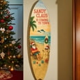 thumbnail image 2 of Sandy Claus Surfboard Sign – Beach Christmas Decor – Coastal Holiday Wall Art – Santa Surfing Tropical Sign – Nautical Xmas Porch Decoration, 2 of 7