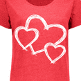 thumbnail image 4 of Inktastic Three White Hearts Women's Plus Size T-Shirt, 4 of 5