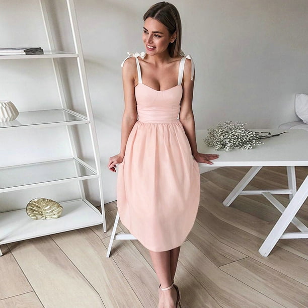 Self tie shoulder clearance dress