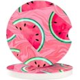 thumbnail image 1 of SPEKSEE Watermelon Print Ceramic Car Interior Coasters 2 Pack, Anti Slip 2.56 Inch Absorbent Cup Mat Interior Accessories Fit for Most Cars, 1 of 7